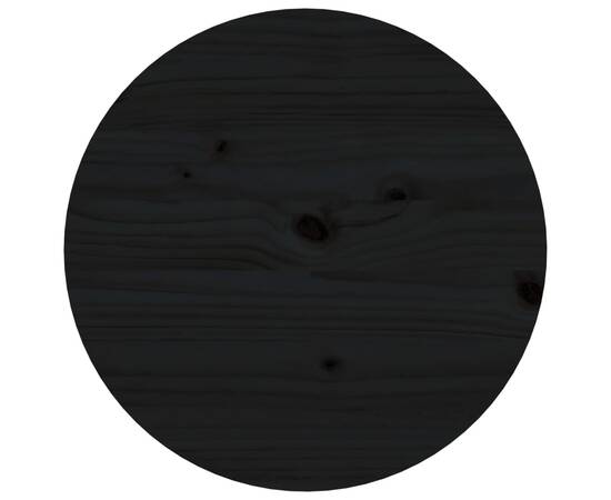 Măsuță de cafea, negru, Ø 55x60 cm, lemn masiv de pin, 6 image