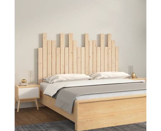 Tăblie de pat pentru perete, 127,5x3x80 cm, lemn masiv de pin