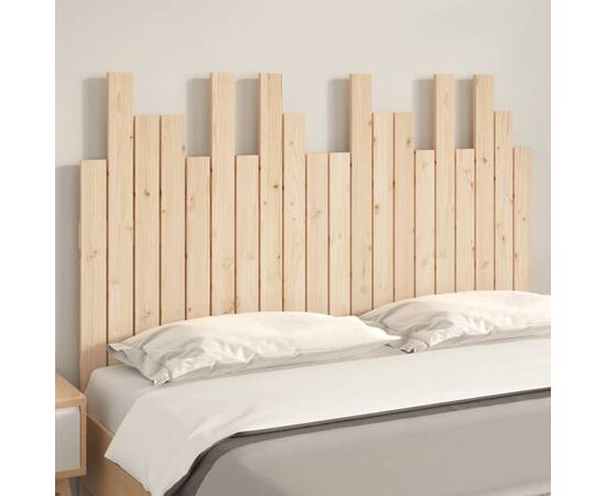 Tăblie de pat pentru perete, 127,5x3x80 cm, lemn masiv de pin, 3 image