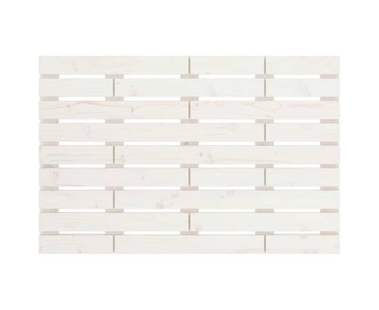 Tăblie de pat pentru perete, alb, 106x3x80 cm, lemn masiv pin, 4 image