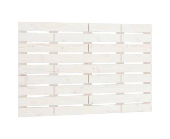 Tăblie de pat pentru perete, alb, 106x3x80 cm, lemn masiv pin, 2 image