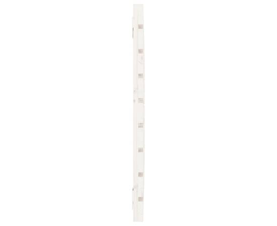 Tăblie de pat pentru perete, alb, 106x3x80 cm, lemn masiv pin, 5 image