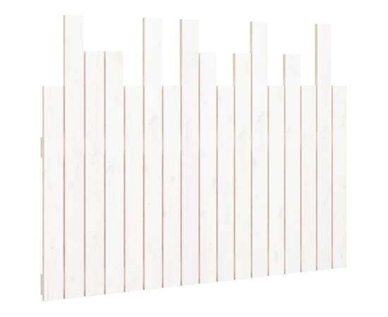 Tăblie de pat pentru perete, alb, 108x3x80 cm, lemn masiv pin, 2 image