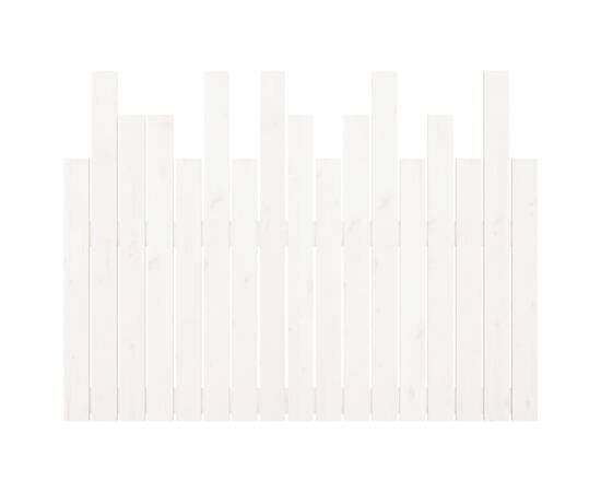 Tăblie de pat pentru perete, alb, 108x3x80 cm, lemn masiv pin, 5 image