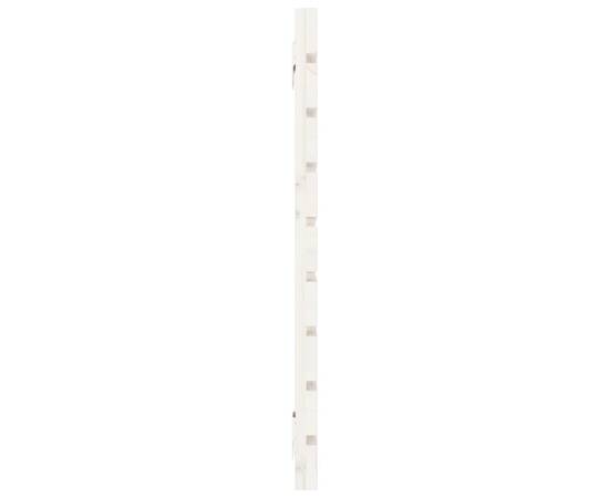 Tăblie de pat pentru perete, alb, 141x3x63 cm, lemn masiv pin, 5 image