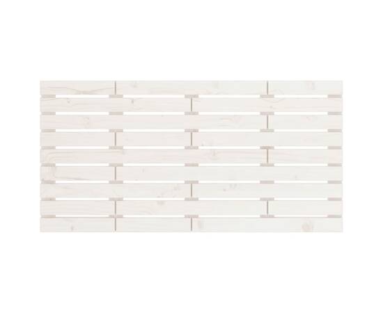 Tăblie de pat pentru perete, alb, 141x3x63 cm, lemn masiv pin, 4 image