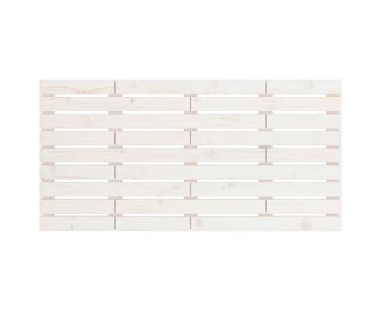 Tăblie de pat pentru perete, alb, 156x3x63 cm, lemn masiv pin, 4 image