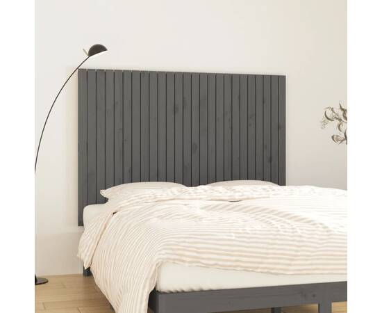 Tăblie de pat pentru perete, gri, 159,5x3x110 cm lemn masiv pin