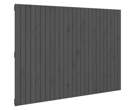 Tăblie de pat pentru perete, gri, 159,5x3x110 cm lemn masiv pin, 2 image