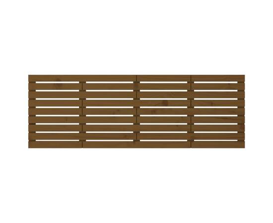 Tăblie de pat pentru perete, maro miere, 166x3x63 cm, lemn pin, 4 image