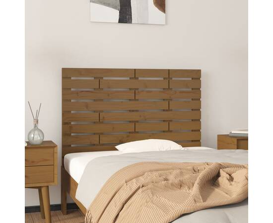 Tăblie de pat pentru perete, maro miere, 81x3x63 cm, lemn pin