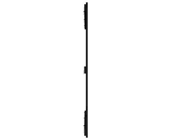 Tăblie de pat pentru perete negru 127,5x3x110 cm lemn masiv pin, 5 image