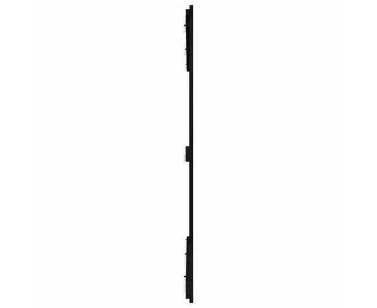 Tăblie de pat pentru perete negru 159,5x3x110 cm lemn masiv pin, 5 image