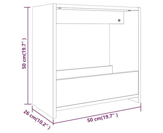 Masă laterală, gri sonoma, 50x26x50 cm, lemn compozit, 7 image