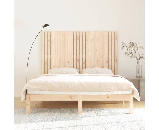 Tăblie de pat pentru perete, 166x3x110 cm, lemn masiv de pin, 3 image