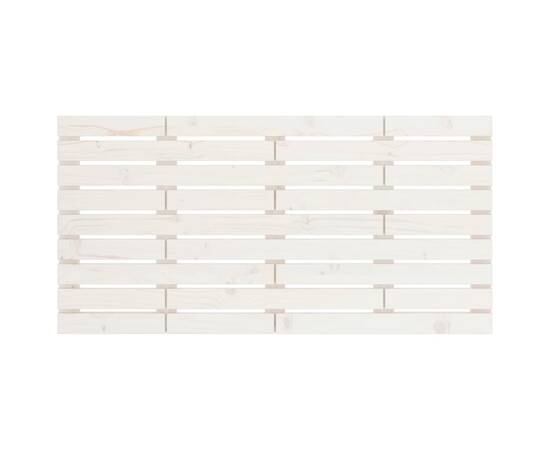Tăblie de pat pentru perete, alb, 126x3x63 cm, lemn masiv pin, 4 image