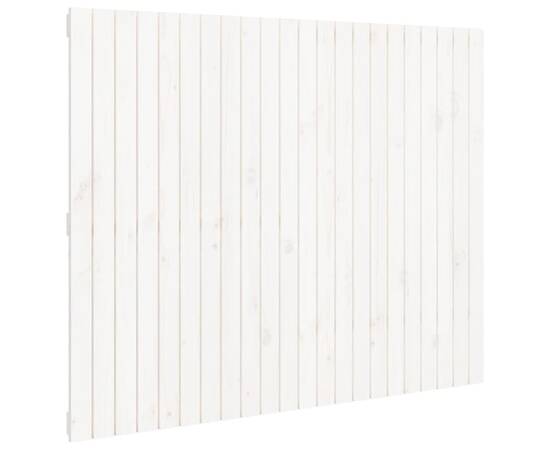 Tăblie de pat pentru perete, alb, 140x3x110 cm, lemn masiv pin, 2 image