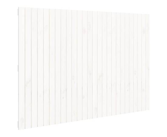 Tăblie de pat pentru perete, alb, 166x3x110 cm, lemn masiv pin, 2 image