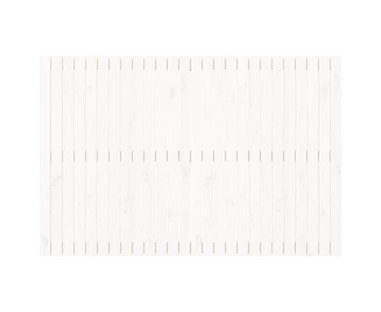 Tăblie de pat pentru perete, alb, 166x3x110 cm, lemn masiv pin, 4 image