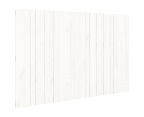 Tăblie de pat pentru perete, alb, 185x3x110 cm, lemn masiv pin, 2 image
