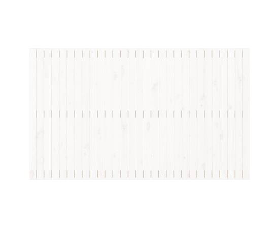 Tăblie de pat pentru perete, alb, 185x3x110 cm, lemn masiv pin, 4 image