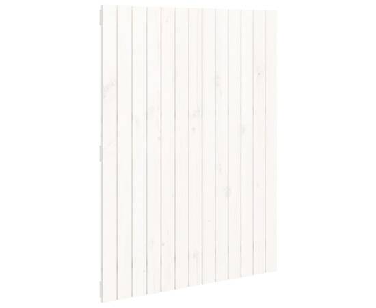 Tăblie de pat pentru perete, alb, 82,5x3x110 cm, lemn masiv pin, 4 image