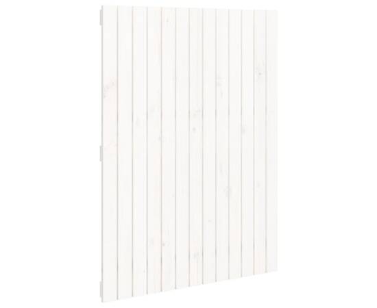 Tăblie de pat pentru perete, alb, 82,5x3x110 cm, lemn masiv pin, 2 image