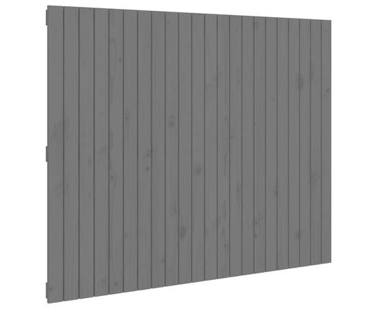 Tăblie de pat pentru perete, gri, 140x3x110 cm, lemn masiv pin, 2 image