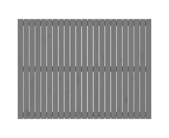 Tăblie de pat pentru perete, gri, 146,5x3x110 cm lemn masiv pin, 4 image