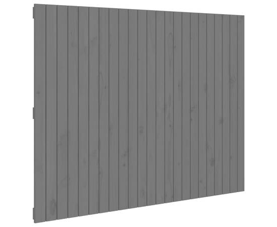 Tăblie de pat pentru perete, gri, 146,5x3x110 cm lemn masiv pin, 2 image