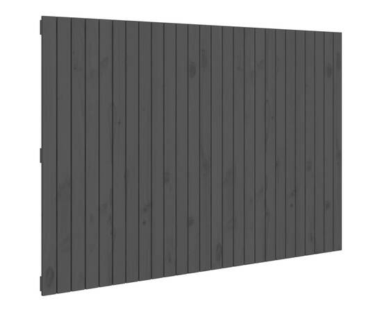 Tăblie de pat pentru perete, gri, 166x3x110 cm, lemn masiv pin, 2 image