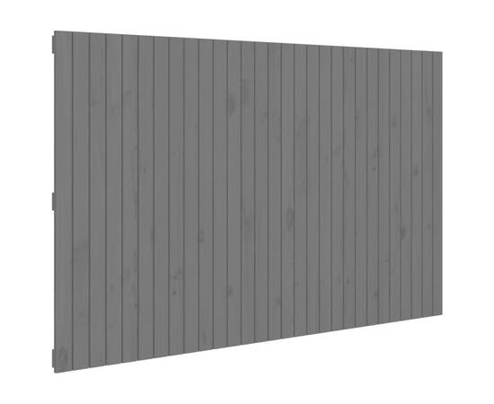 Tăblie de pat pentru perete, gri, 185x3x110 cm, lemn masiv pin, 2 image
