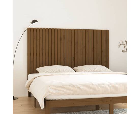 Tăblie de pat pentru perete, maro miere, 185x3x110 cm, lemn pin