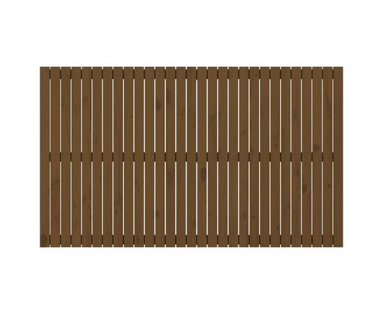 Tăblie de pat pentru perete, maro miere, 185x3x110 cm, lemn pin, 4 image