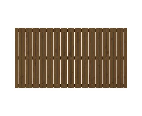 Tăblie de pat pentru perete, maro miere, 204x3x110 cm, lemn pin, 4 image