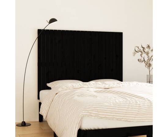 Tăblie de pat pentru perete, negru, 159,5x3x90 cm