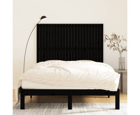 Tăblie de pat pentru perete, negru, 159,5x3x90 cm, 3 image