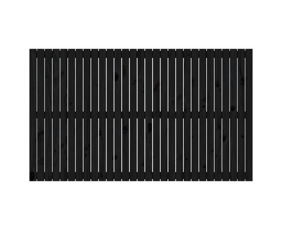 Tăblie de pat pentru perete, negru, 185x3x110 cm lemn masiv pin, 4 image