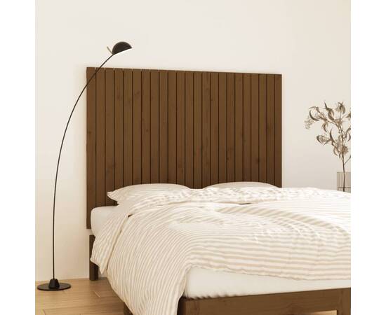 Tăblie de pat pentru perete maro miere 146,5x3x110 cm lemn pin