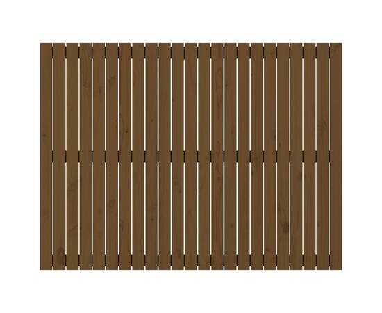 Tăblie de pat pentru perete maro miere 146,5x3x110 cm lemn pin, 4 image