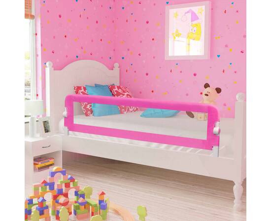 Balustradă de pat protecție copii, 2 buc., roz, 150 x 42 cm