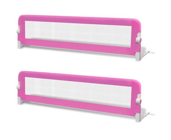 Balustradă de pat protecție copii, 2 buc., roz, 150 x 42 cm, 2 image