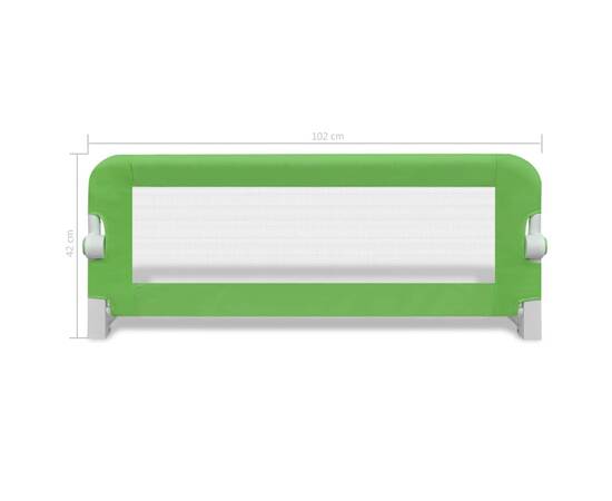 Balustradă de pat protecție copii, 2 buc., verde, 102 x 42 cm, 7 image