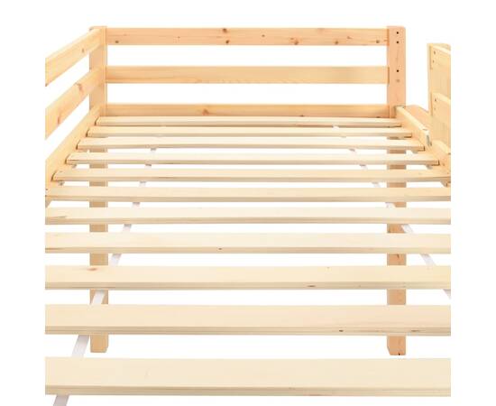 Cadru pat copii etajat cu tobogan &amp; scară 97x208cm lemn de pin, 4 image