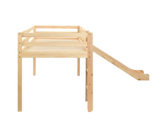 Cadru pat copii etajat cu tobogan &amp; scară 97x208cm lemn de pin, 3 image