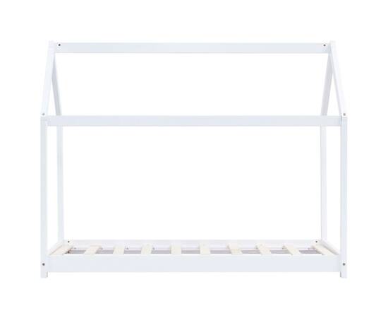 Cadru pat de copii, alb, 70 x 140 cm, lemn masiv de pin, 3 image