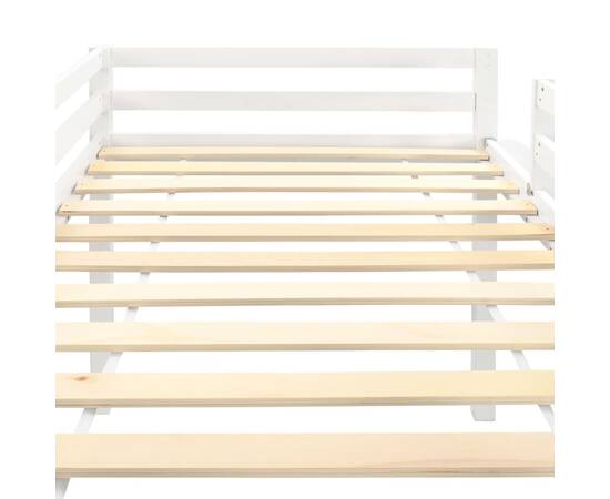 Cadru pat etajat copii cu tobogan &amp; scară 97x208cm lemn de pin, 4 image