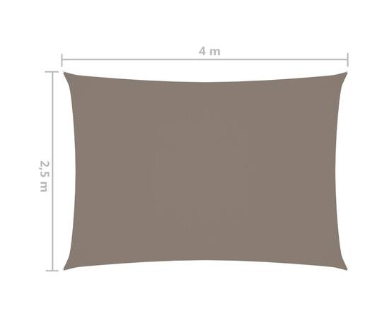 Pânză parasolar gri taupe 2,5x4 m textil oxford dreptunghiular, 6 image