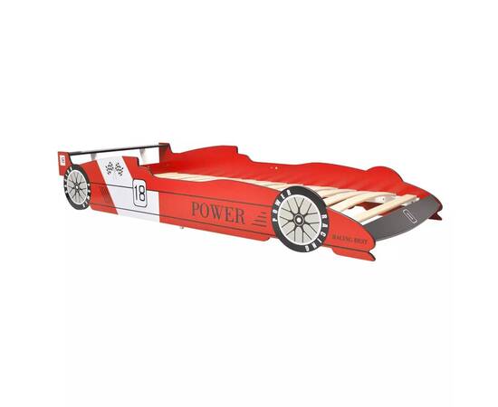 Pat pentru copii mașină de curse, roșu, 90 x 200 cm, 2 image