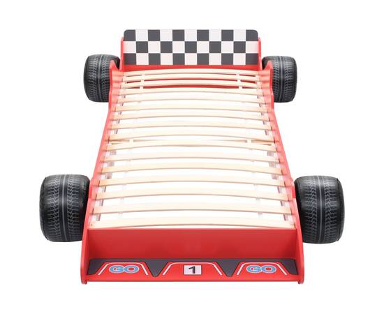 Pat pentru copii mașină de curse, roșu, 90 x 200 cm, 3 image